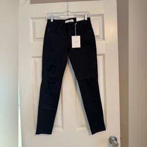 KanCan Black Distressed Skinny Jeans, size 26 / 5, NWT